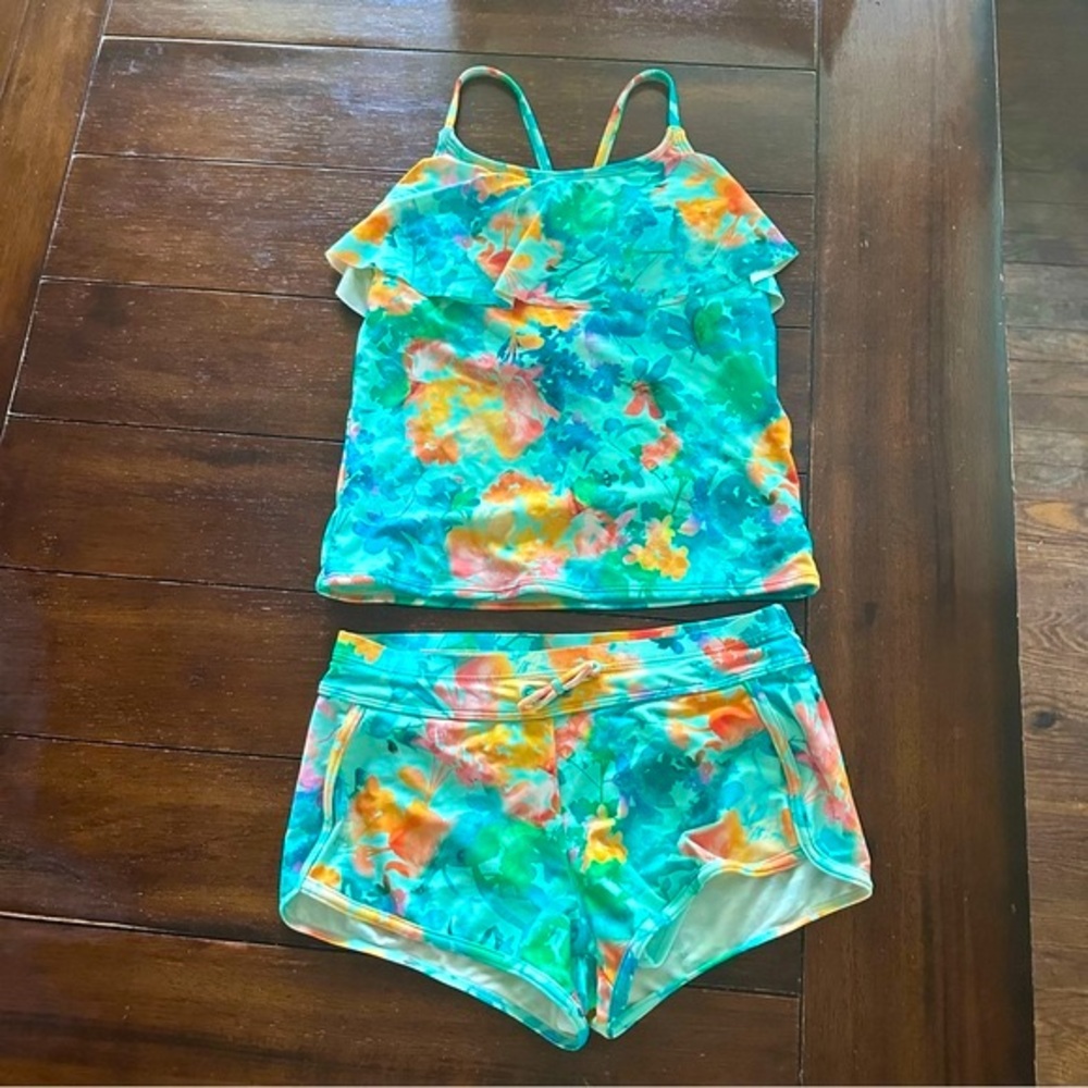 Athleta Girl Swim Tankini Set Size 12-14 EUC